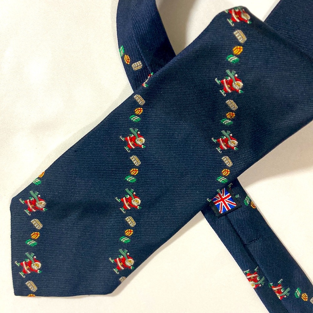 Robert Talbott Nordstrom Christmas Neck Ties Vintage Santa Clause Ice Skating
